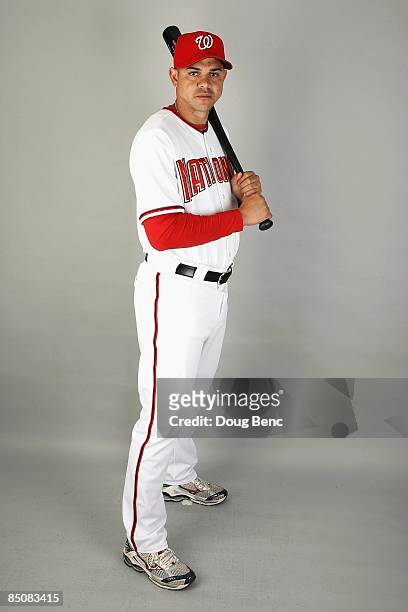 Alex Cintron of the Washington Nationals poses during photo day at Roger Dean Stadium on February 21, 2009 in Viera, Florida.