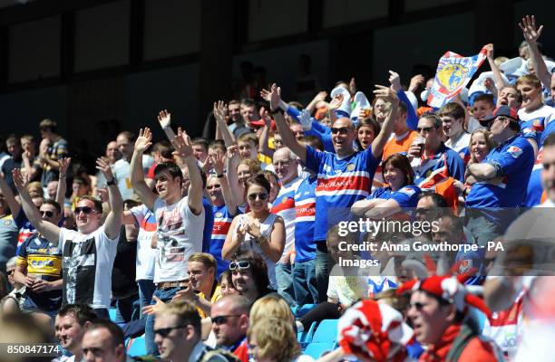 Rugby league fans in the stands during the Super League Magic Weekend at the Etihad Stadium, Manchester.