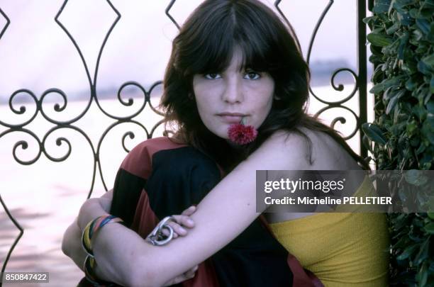 Actrice française Ariel Besse lors du Festival de Cannes en mai 1982, France.