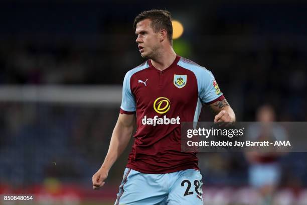 Kevin Long of Burnley during the Carabao Cup Third Round match between Burnley and Leeds United at Turf Moor on September 19, 2017 in Burnley,...