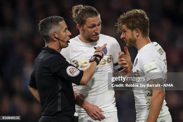 Gaetano Berardi of Leeds United with a bloody face during the Carabao Cup Third Round match between Burnley and Leeds United at Turf Moor on...