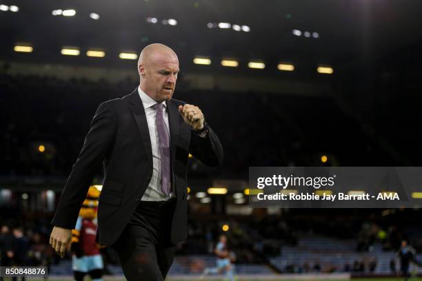 Sean Dyche manager / head coach of Burnley during the Carabao Cup Third Round match between Burnley and Leeds United at Turf Moor on September 19,...