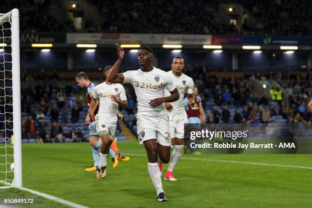 Hadi Sacko of Leeds United celebrates after scoring a goal to make it 0-1 during the Carabao Cup Third Round match between Burnley and Leeds United...