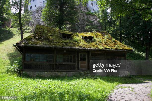 Derelict house in grounds of Bran Castle, Bran, near Brasov, Transylvania, Romania.