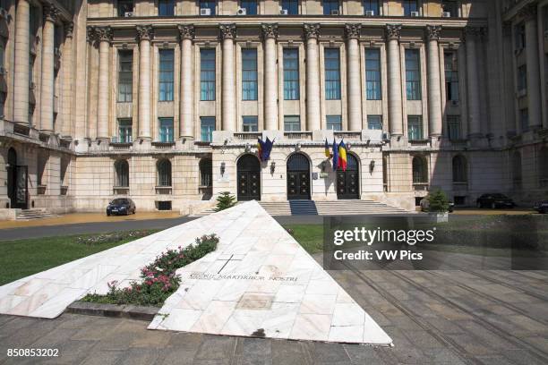 Monument to 1989 Revolution, Ministry of Interior and Administration Reform, Revolution Square, Bucharest, Romania.