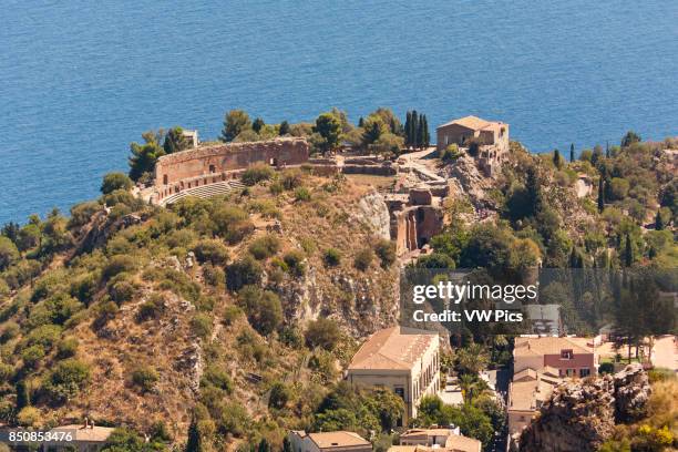 The Greek Theatre, Teatro Greco, Taormina, Sicily, Italy.