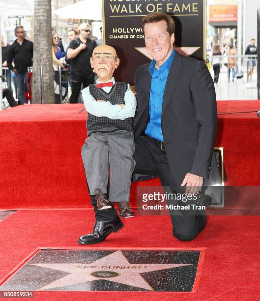 Jeff Dunham with his puppet, "Walter" at the ceremony honoring him with a Star on The Hollywood Walk of Fame held on September 21, 2017 in Hollywood,...