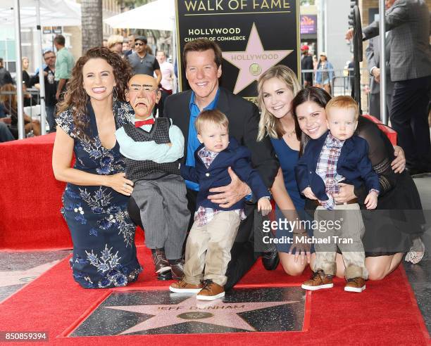 Jeff Dunham with his puppet, "Walter" and his family at the ceremony honoring him with a Star on The Hollywood Walk of Fame held on September 21,...