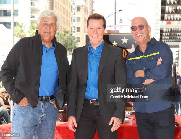 Jay Leno, Jeff Dunham and Howie Mandel attend the ceremony honoring Jeff Dunham with a Star on The Hollywood Walk of Fame held on September 21, 2017...