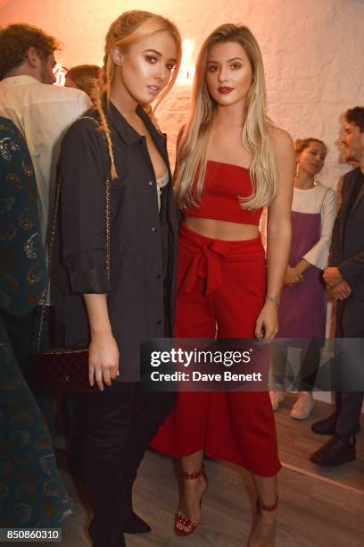 Nicola Hughes and Tina Stinnes attend the Starbucks x Skinnydip PSL Season party at 29 Neal Street on September 21, 2017 in London, England.