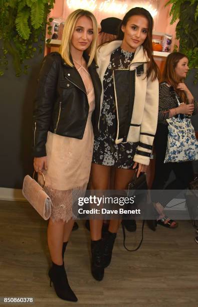 Tiffany Watson and Lucy Watson attend the Starbucks x Skinnydip PSL Season party at 29 Neal Street on September 21, 2017 in London, England.