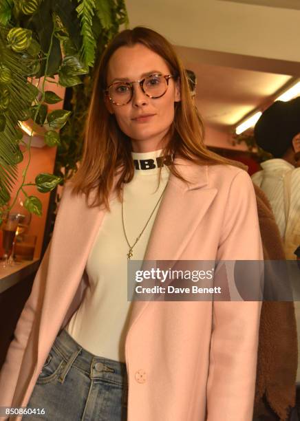 Charlotte de Carle attends the Starbucks x Skinnydip PSL Season party at 29 Neal Street on September 21, 2017 in London, England.