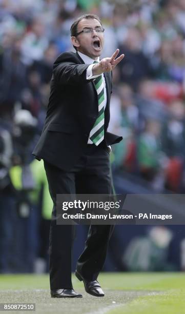 Hibernian manager Pat Fenlon during the William Hill Scottish Cup Final at Hampden Park, Glasgow.