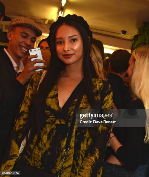 Leah Weller attends the Starbucks x Skinnydip PSL Season party at 29 Neal Street on September 21, 2017 in London, England.