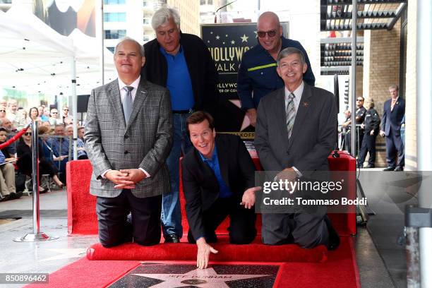 Jay Leno, Jeff Dunham, Howie Mandel and Leron Gubler attend a ceremony honoring Jeff Dunham with a Star On The Hollywood Walk Of Fame on September...