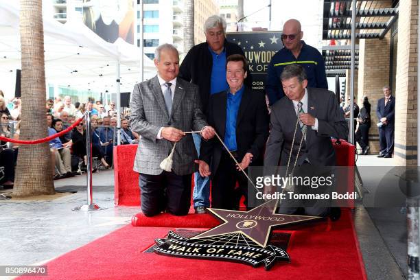 Jay Leno, Jeff Dunham, Howie Mandel and Leron Gubler attend a ceremony honoring Jeff Dunham with a Star On The Hollywood Walk Of Fame on September...