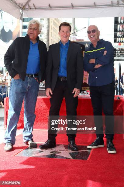 Jay Leno, Jeff Dunham and Howie Mandel attend a ceremony honoring Jeff Dunham with a Star On The Hollywood Walk Of Fame on September 21, 2017 in...