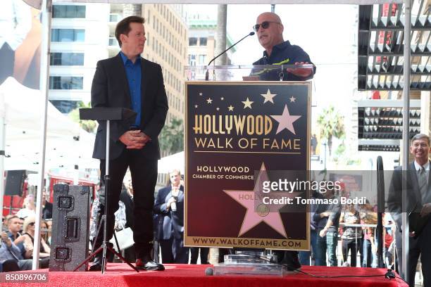 Jeff Dunham and Howie Mandel attend a ceremony honoring Jeff Dunham with a Star On The Hollywood Walk Of Fame on September 21, 2017 in Hollywood,...