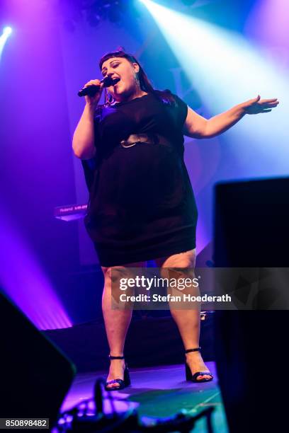 Singer Beth Ditto performs live on stage during a concert at Huxleys Neue Welt on September 21, 2017 in Berlin, Germany.