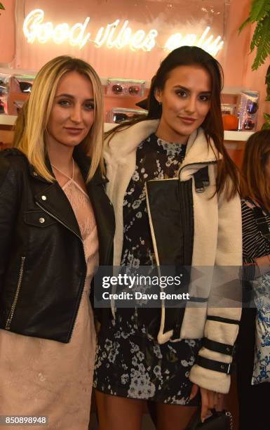 Tiffany Watson and Lucy Watson attend the Starbucks x Skinnydip PSL Season party at 29 Neal Street on September 21, 2017 in London, England.