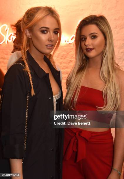 Nicola Hughes and Tina Stinnes attend the Starbucks x Skinnydip PSL Season party at 29 Neal Street on September 21, 2017 in London, England.