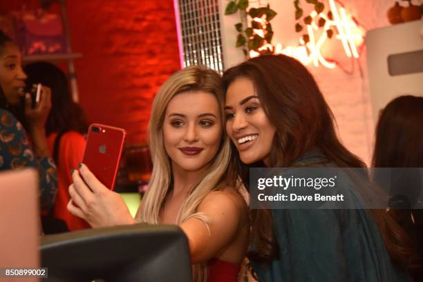 Tina Stinnes and Montana Brown attend the Starbucks x Skinnydip PSL Season party at 29 Neal Street on September 21, 2017 in London, England.