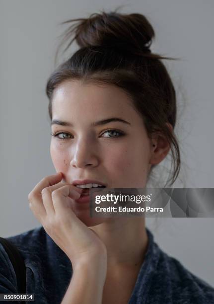 Actress Patricia Penalver wears a Parfois handbag and a Chacok jacket during the Mercedes Benz Fashion Week Spring/Summer 2018 at Ifema on September...