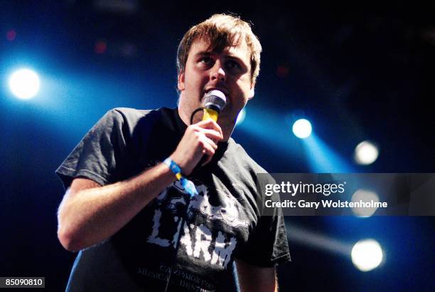 Photo of NAPALM DEATH; Mark "Barney" Greenway performing live onstage