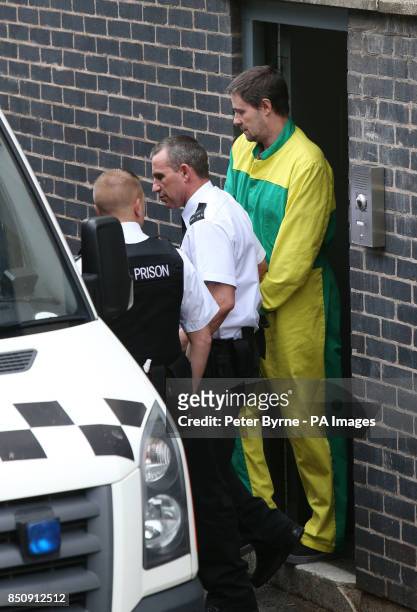 Mark Bridger leaves Mold Crown Court after he was given a whole life sentence for the abduction and murder of schoolgirl April Jones.