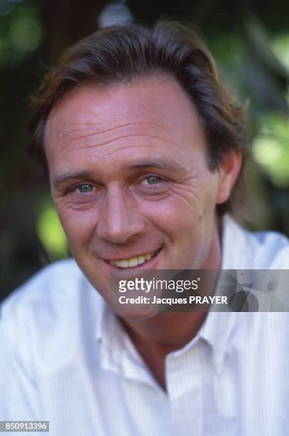 Acteur britannique Christopher Cazenove à Fort-de-France le 2 février 1988, Martinique.