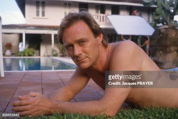 Acteur britannique Christopher Cazenove à Fort-de-France le 2 février 1988, Martinique.