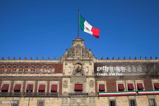 Palacio Nacional, Presidential Palace, Zocalo, Plaza de la Constitucion, Mexico City, Mexico.