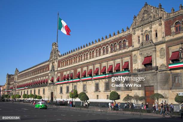 Palacio Nacional, Presidential Palace, Zocalo, Plaza de la Constitucion, Mexico City, Mexico.