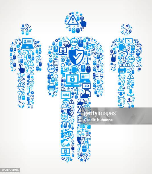 small group of people tech support vector icon pattern - server technician stock illustrations