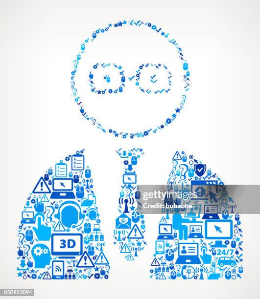 businessman face tech support vector icon pattern - shielding face stock illustrations