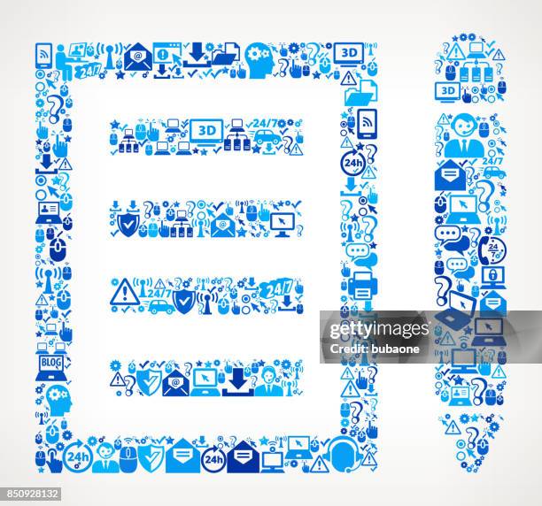 pencil & paper tech support vector icon pattern - pencil shading stock illustrations