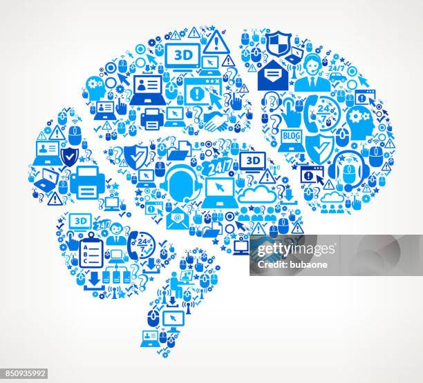 brain tech support vector icon pattern - server technician stock illustrations