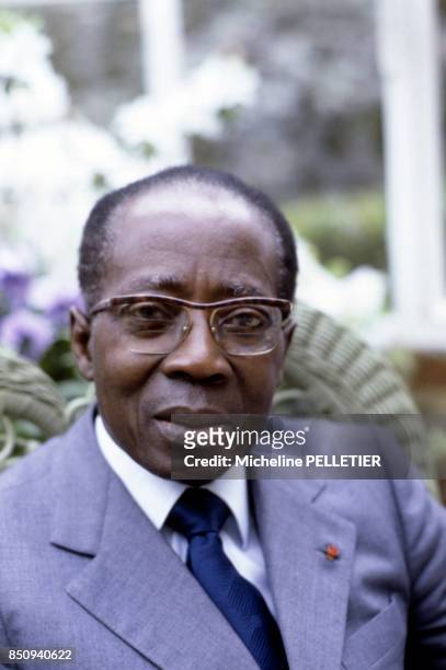 Léopold Sédar Senghor, homme d'état sénégalais et écrivain, le 3 mai 1983 à Paris, France.