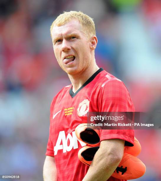 Manchester United's Paul Scholes after the Legends Match at Old Trafford, Manchester.