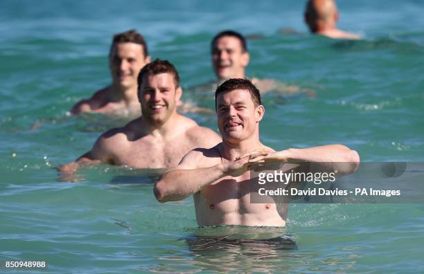 British and Irish Lions Brian O'Driscoll during a recovery session at City Beach, Perth in Australia.