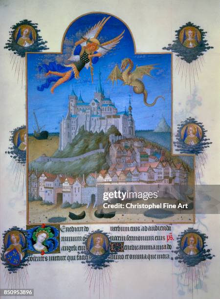 Pol De Limbourg , Les tres riches heures du Duc de Berry. The Mont Saint Michel. Chantilly, Conde Museum.