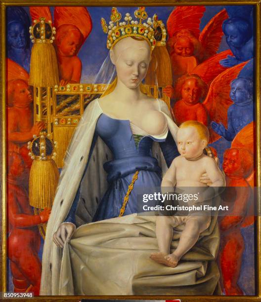 Jean Fouquet , Agnes Sorel as Madonna With Child. Chinon, Forteresse Royale.