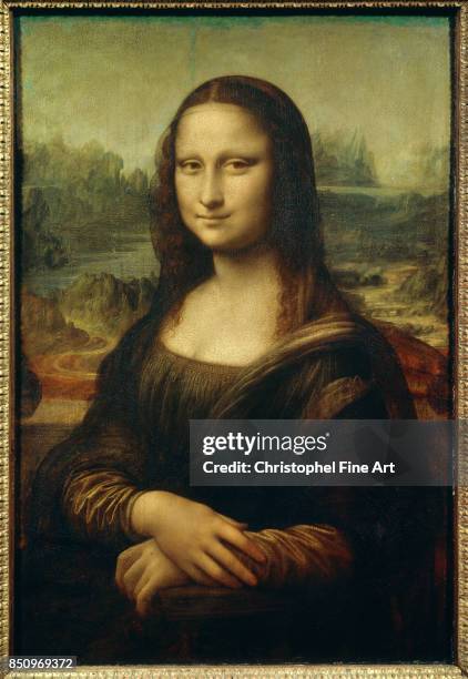 Vinci Leonardo Da , The Mona Lisa 1503 Joconde , Paris. Louvre Museum.