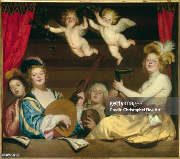 Van Honthorst Gerrit , Concert on a Balcony 1624, Paris. Louvre Museum.
