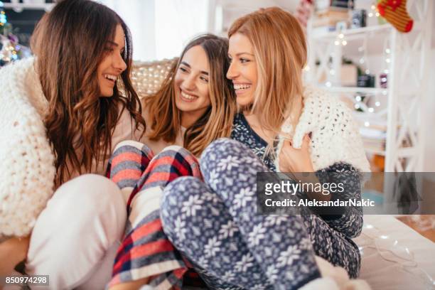 morning after christmas eve - pyjamas stock pictures, royalty-free photos & images