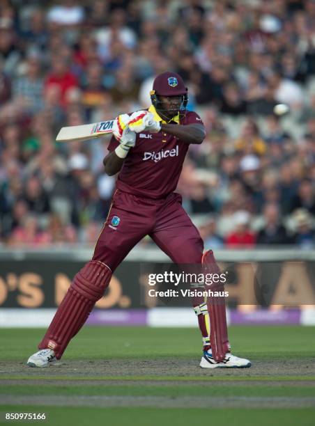 Jason Holder of West Indies batting during the Royal London One Day International between England and the West Indies at Old Trafford on September...