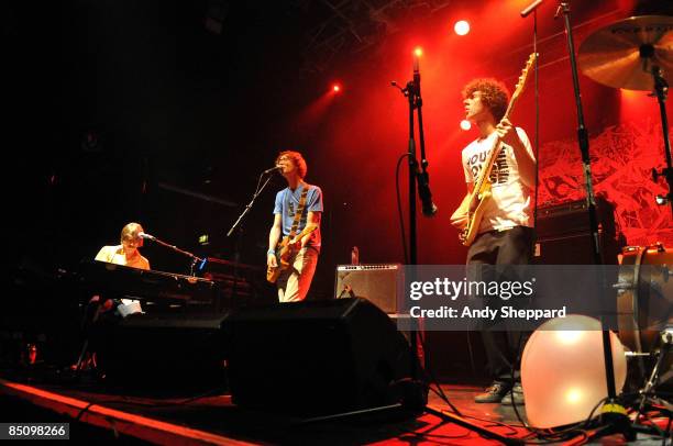 Photo of WHITEST BOY ALIVE and Erlend OYE and Marcin OZ and Daniel NENTWIG, L-R Daniel Nentwig, Erlend Oye and Marcin Oz performing on stage