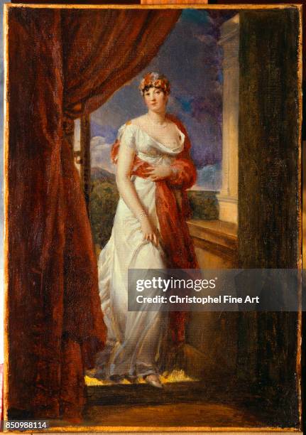 Francois Gerard Full-length Portrait of Madame Tallien , born Cabarrus, Princess of Caraman-Chimay. 1804. Oil on canvas, 0.32 x 0.20 m. Versailles,...