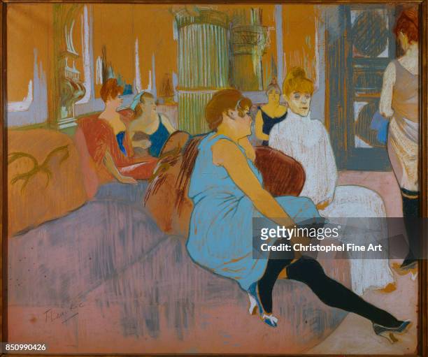 Henri De Toulouse Lautrec , In the Salon at the Rue des Moulins. Study. 1894. Pastel on paper. Albi Toulouse Lautrec Museum.