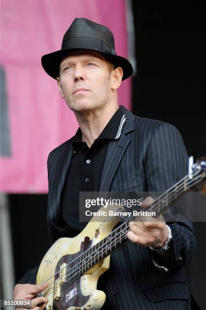 Photo of THE GOOD THE BAD AND THE QUEEN and Paul SIMONON, Paul Simonon performing on stage at the LMHR Carnival